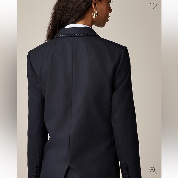 J.Crew Collection relaxed blazer crest embellishment wool-blend Size 0 CC409 - Picture 3 of 16